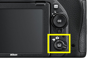 Кнопка включения режима Live View в Nikon D750.