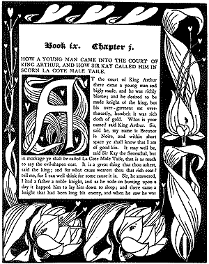 Страница из «Смерти Артура» Т.Мэлори, 1893-1894 гг.