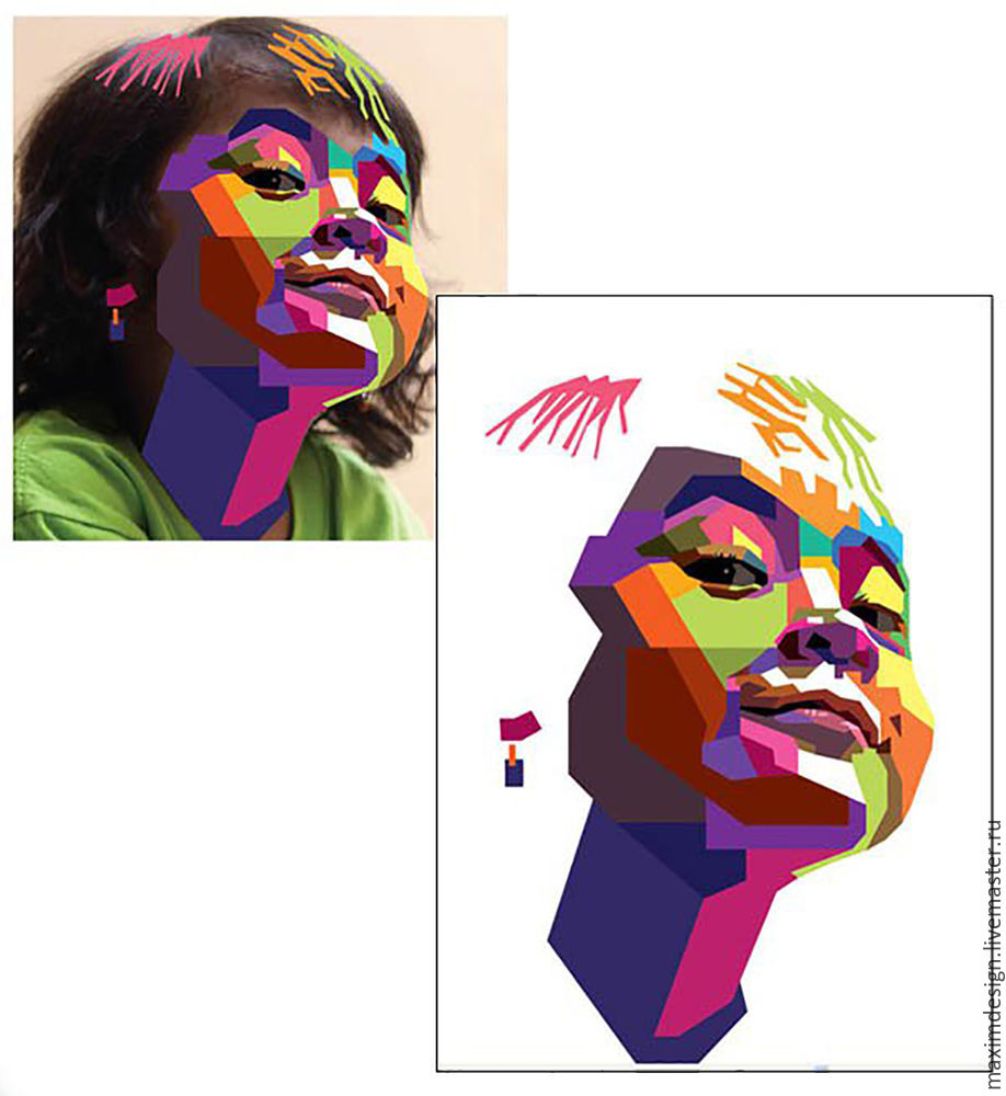 Создание геометрического векторного портрета в стиле WPAP (Wedha’s Pop Art Portrait, поп-арт портрет в стиле Wedha) в Adobe Illustrator, фото № 14