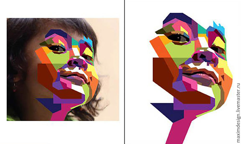 Создание геометрического векторного портрета в стиле WPAP (Wedha’s Pop Art Portrait, поп-арт портрет в стиле Wedha) в Adobe Illustrator, фото № 13