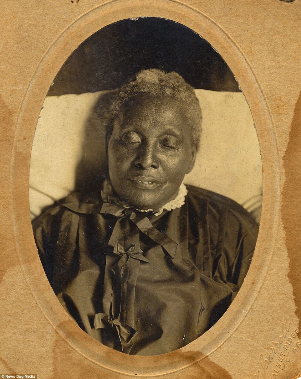 A silver gelatin print showing Mrs Della Powell from Arkansas, circa 1894