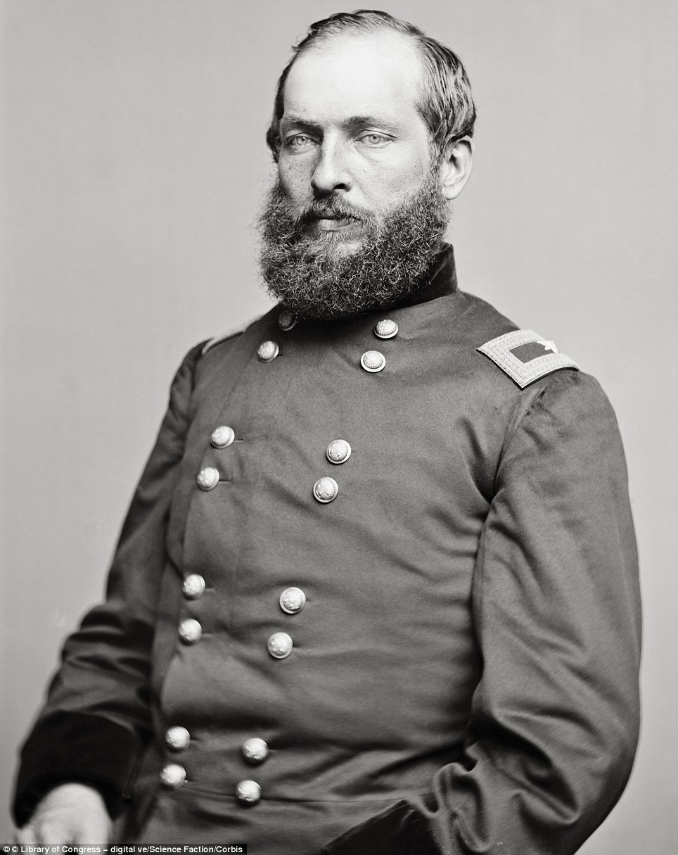 James A. Garfield, who would be the 20th president of the United States, and was assassinated after only six months in office in 1881, as a Union Army general, ca. 1855-1865
