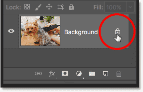 Unlocking the Background layer in Photoshop