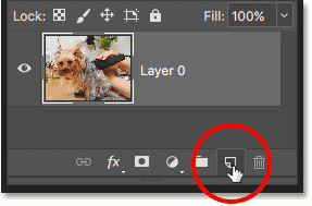 Adding a new layer below the image to create a clipping mask