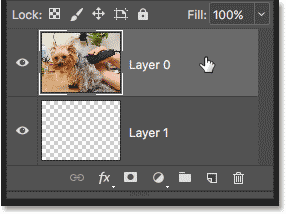 Selecting the layer that will be clipped to the layer below