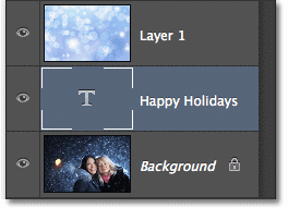 The Type layer has been moved below the image layer. 