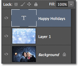 The Layers panel showing the newly added Type layer. 