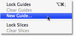 Adding a new guide in Photoshop. Image © 2008 Photoshop Essentials.com.