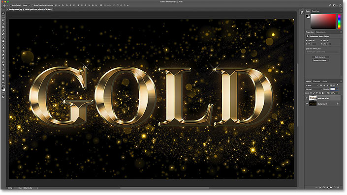 How to move a text effect into a new background in Photoshop