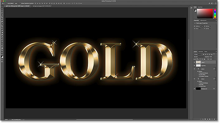 Restoring the original background behind the text effect in Photoshop